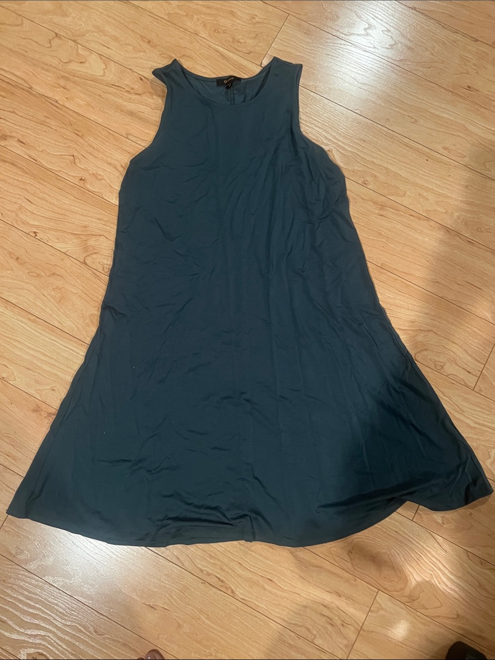 Quince Dark Teal Sleeveless Mini Dress